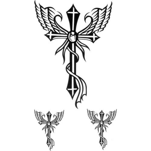 100pcs Cross of Jesus Waterproof Temporay Tattoos Men Harajuku Tatoo Sleeve Fake tattoo faux tatouage body art sticker