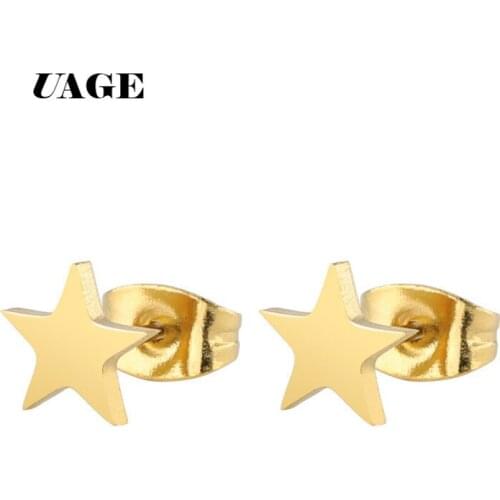 UAGE Silver Color Gold Star Stud Earrings for Women Elegant Wedding Jewelry pendientes mujer moda 2018 Brincos