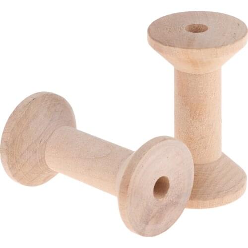 10 Unfinished Wood Empty Thread Spool Reel Bobbin for Sewing Ribbons 3.5X6cm
