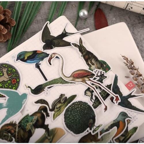 26PCS wild animals Paper Stickers Crafts And Scrapbooking stickers book Decorative sticker DIY Stationery