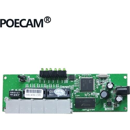 5 port 10/100Mbps Wired Router mini PCBA Size Support Net Share Printer Company office Factory Smart Cable Boxes DC Input 5V 12V