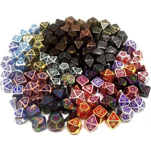 7pcs Multi-sided Dice for Dragon Scales DnD Pathfinder RPG Board Games Dices Set D4 D6 D8 D10 D12 D20