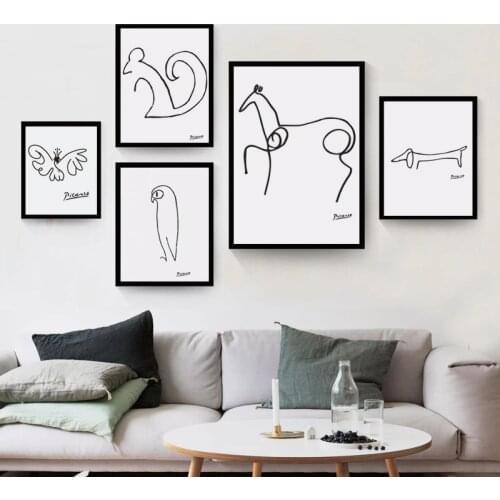 Pablo Picasso Abstract Animal Dog Squirrel Horse Minimalist Wall Art Pictures Canvas Painting Posters Nordic Decoration for Home