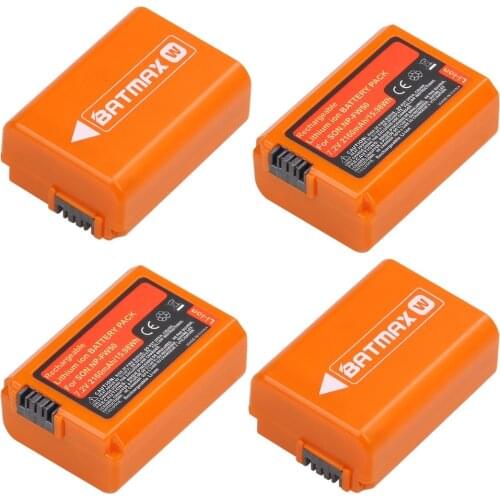 Batmax 2160mAh NP-FW50 NPFW50 Orange Battery for Sony Alpha a6500 a6400 a6300 a7 7R a7R a7R II a7II NEX-3