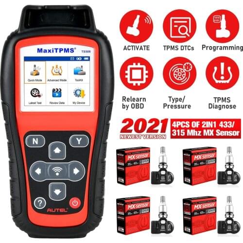 Autel MaxiTPMS 4pieces MX Sensors with TS508 TPMS Tool TPMS Programing Programmer Scanner Car OBD2 Diagnostic Tool Code Reader