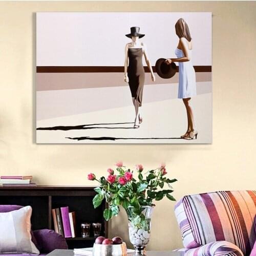 Free Shipping Handpainted Modern Abstract Ladies Oil Painting on Canvas Wall Art Abstract art Picture for office Home Decoration
