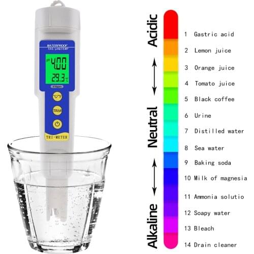 10pcs/lot PH-986 Digital TDS Tester PH Meter 3 in 1 PH TEMP TDS 0-19990ppm Tester Water Quality Analyser Detector for Pool 40%of