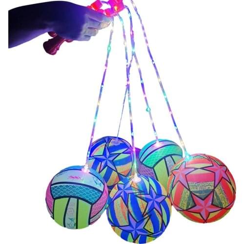 Kids Toys Luminous Flashing Bouncy Finger Band Ball Elastic Rubber Ball For Wrist Exercise Hand Finger Bounce Ball