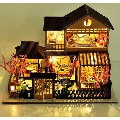 DIY Doll House Wooden Large 3D Vintage Villa Model Building Toys for children New Year Gifts DollHouse Miniature Furniture Kit