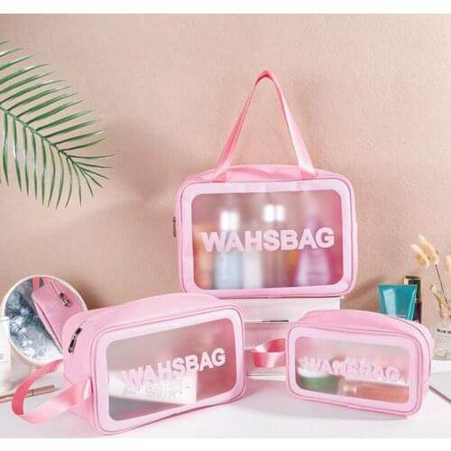 Travel Cosmetic Bag Transparent Waterproof Zipper Makeup Bag Portable Washing Toiletry Makeup Organizer Bathroom Accessories