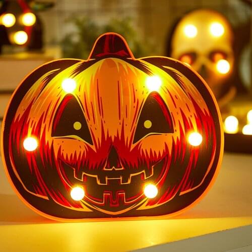 Halloween Pumpkin Toy Lantern LED Light Festival Bar Home Party Decor Halloween Battery Light Ornament Ghost Skull Night Ligh