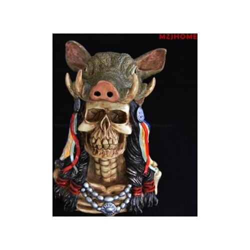 Indian Wolf Skull ornaments tau Eagle Owl Skull Figure decorations PigHead role statue Decoration