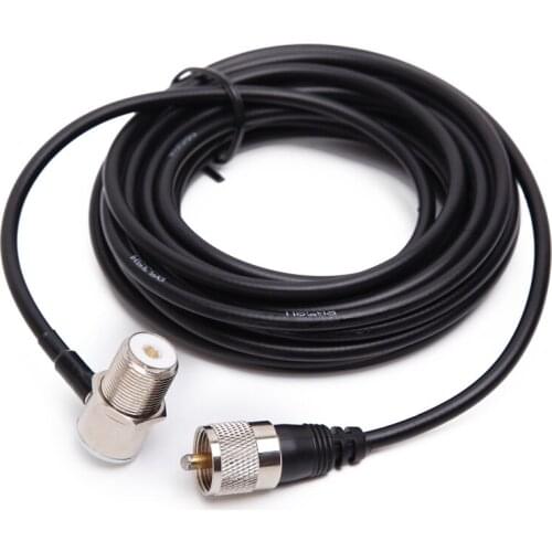 RG58 5m/16.4ft Low Loss Car Extension Coaxial Feeder Cable for Baofeng TYT QYT KT-7900D Baojie Car Mobile Radio Accessaries