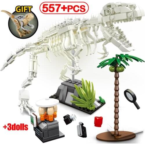 Jurass Park Series Dinosaur World Building Blocks City Classic Tyrannosaurus Keel Creator MOC Model Bricks Toys For Children