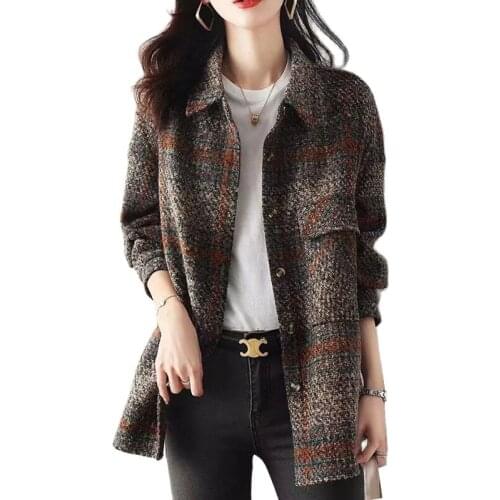 LBP-BAIPING Women's Plaid Shirts