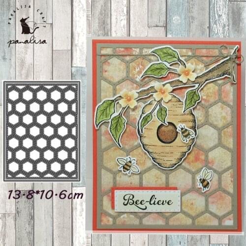 Panalisacraft honeycomb background Metal Cutting Dies Craft Dies Scrapbook Card Making Album Embossing Stencil DieCut Decoration