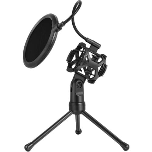 Microphone Filter Holder Stick Desktop Tripod Stand Anti-Spray Net Kit PS-2