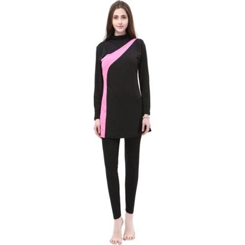 Muslim Swimwear Women Modest Patchwork Hijab Long Sleeve Swimsuit Islamic Hijab Islam Burkinis Wear Bathing Suit Plus Size 5XL