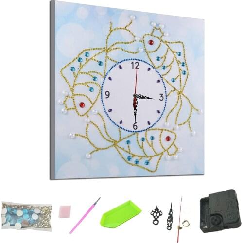 DIY Diamond Painting Clock Kit 5D Clock Wall Clock Diamond Painting Set Room Decor Mandala Flower Bedroom Living Room Decoration