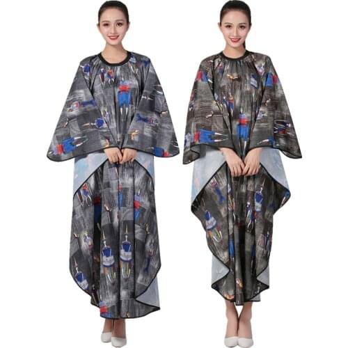 Salon Professional Hairdressing Cape Art Cartoon Pattern Waterproof Hair Dyeing Perming Styling Hairdresser Haircut Apron Gown