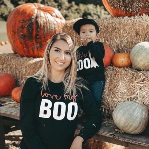 Halloween Family Shirt Trick or Treat Boo T-shirts Mother Father Daughter Son Matching Outfits Couple Woman Man Kids Clothing