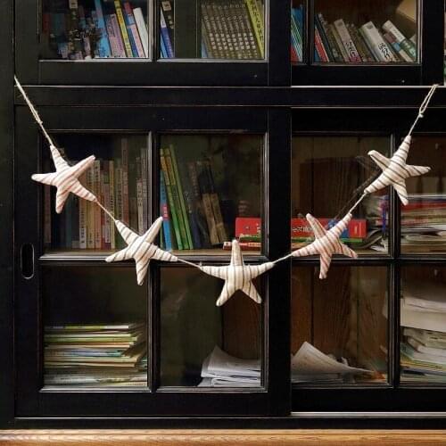 Fabric Heart Love Five Point Start Hanging Wall Decoration