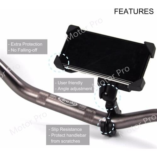 3.5-5.5 inch Universal Motorcycle Mobile Phone Holder GPS Navigation Bracket Motorbike R1200GS Adventure S1000RR F800GS BALCK