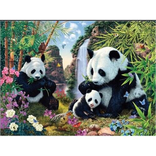 Needlework for embroidery DIY DMC High Quality - Counted Cross Stitch Kits 14 ct Oil painting - Panda Valley