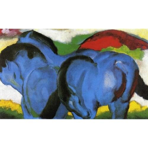 High quality Oil painting Canvas Reproductions The Little Blue Horses 1911 By Franz Marc hand painted