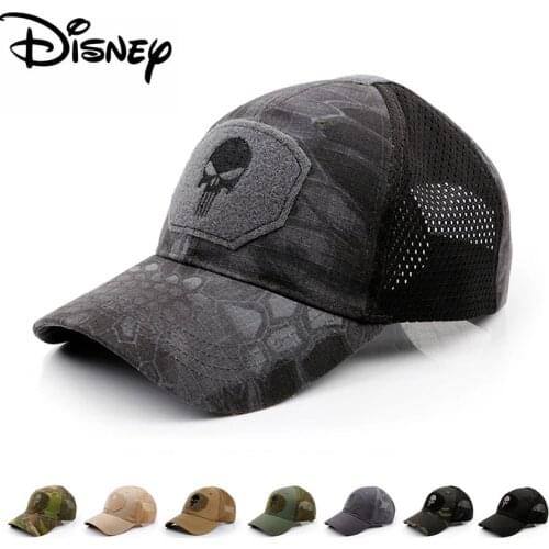 Disney High quality men women military tactical baseball caps outdoor hunting skull trucker hat mesh adjustable rebound sun hat
