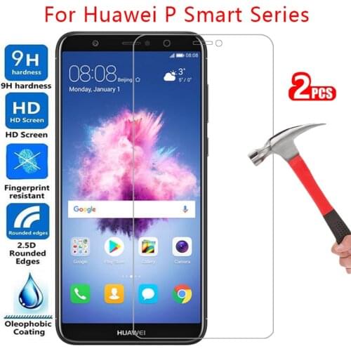 Tempered glass screen protector for huawei p smart plus 2018 2019 case cover on psmart smar smat samrt protective coque bag 360