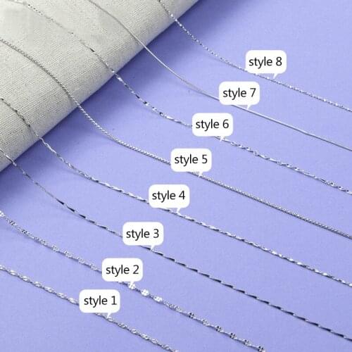 LIAMTING Classical Womens 925 Sterling Silver Snake Necklace 40cm / 45cm Solid Silver Lady Chains Jewelry Silver Necklace VG001