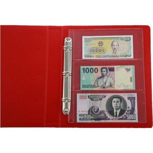 10Pcs Money Banknote Collecting Holder Sleeves 3-slot Loose Leaf Sheet Album
