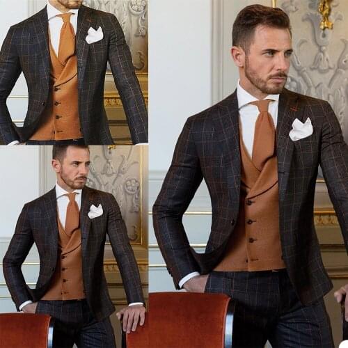 2 Pcs Designer Mens Suits Peaked Lapel Handsome Wedding Tuxedos 2020 Slim Fit Groom Groomsmen Suit Mens Formal Wear