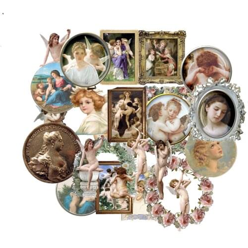 24PCS angel Stickers Crafts And Scrapbooking stickers book Student label Decorative sticker DIY Stationery