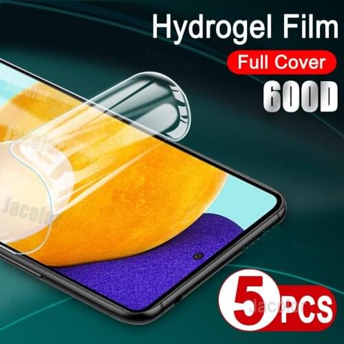 5PCS Safety Hydrogel Film For Samsung Galaxy A72 A52 A42 A32 A71 A51 A70 A70S A50 A50S Full Cover Soft Water Gel Film Not Glass