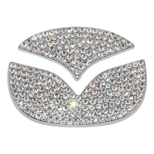For Mazda 2 3 5 6 Axela Atenza Allegro CX3 CX5 CX7 CX9 CX30 Car Steering Wheel Logo Diamond Decoration Cover Sticker