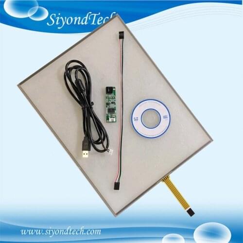 Free Shipping!!!New 15" 322MM*247MM 4 Wire Resistive 4:3 Touch Screen Panel Digitizer Film to Glass