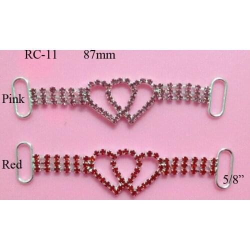 Free shipping heart rhinestone connector 10PCS can choose colors (RC-11)