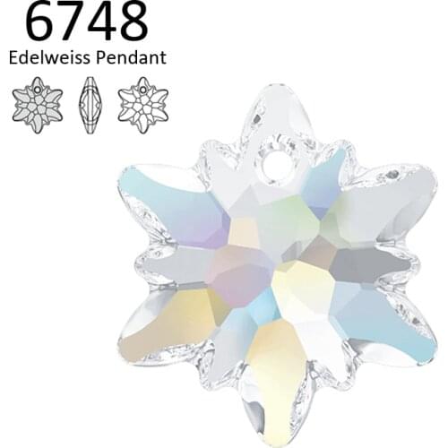 1 piece) 100% Original Crystal from Swarovski 6748 Edelweiss pendant Austrian loose beads rhinestone for DIY jewelry making