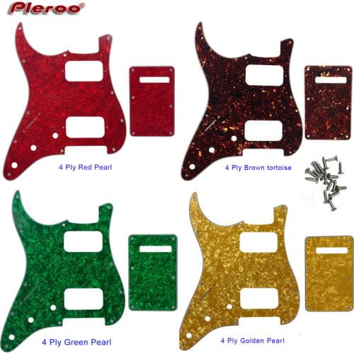 Guitar Parts - For US Left Handed 11 Screw Hole Standard Strat ST HH Humbucker Guitar pickguard & Back Plate Scratch Plate
