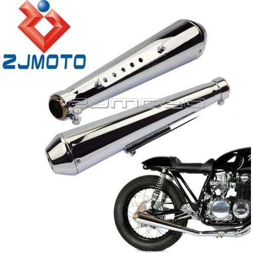 Steel Exhaust Mufflers Silencer For Harley Honda Triumph Cafe Racer Bobber Chopper Reverse Cone Megaphone Exhaust Mufflers Pipe