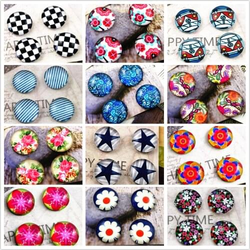 Hot Sale 20pcs/lot 12mm Handmade Photo Glass Cabochons Dome for DIY Jewelry Making