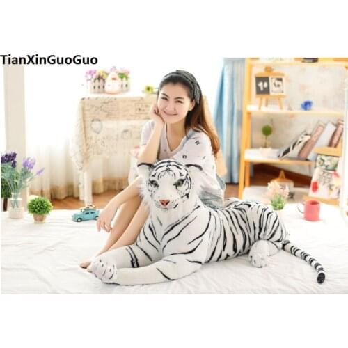 Artificial white tiger plush toy large 105cm cartoon tiger doll throw pillow birthday gift h0719