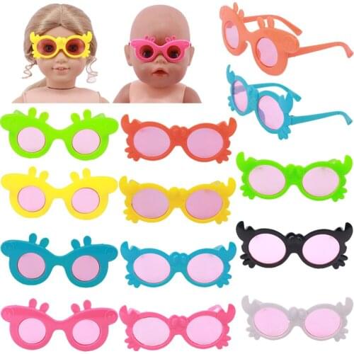 Doll Swimsuit Sunglasses Glasses Fit 18 Inch American Doll & 43 Cm Baby Reborn Doll Accessories For Generation Girl`s Toy DIY