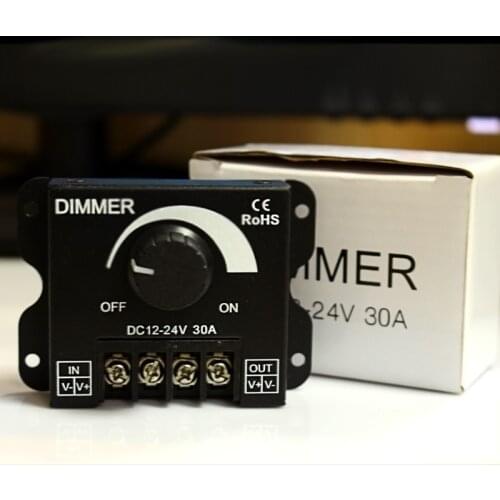 Best Price 30A led knob-operated dimmer,DC12V/24V LED Switch Dimmer Cotroller for 3528&5050 led strip light quality first