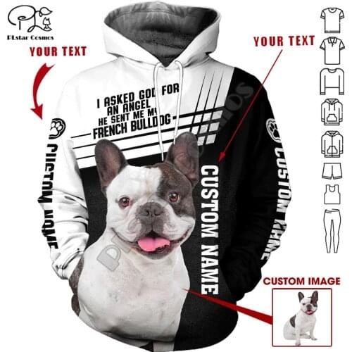 PLstar Cosmos Cute French Bulldog 3D Printed Animal Hoodies Sweatshirts Zip Hooded For Men And Women Casual Streetwear Style-F03