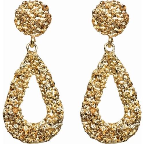 Fashion Water Drop Alloy Paint Earrings Western Style Exaggerated Atmospheric Earrings Banquet Wedding Stage New Fashion Jewelry