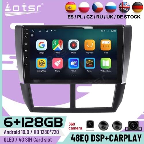 6+128G Carplay Multimedia Stereo Android Player For Subaru Forester 2008 2009 2010 2011 2012 2013 GPS Navi Auto Radio Head Unit