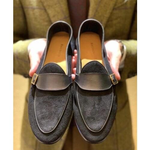 New Style Shoes Retro Buckle Loafers British Mens Casual Shoes One Pedal mens Designer Shoes